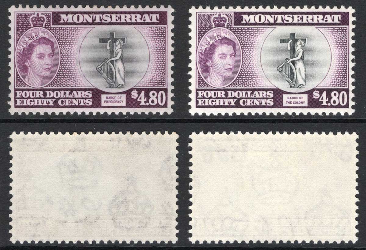 Montserrat SG149/a 4.80 The top Value BOTH Types M/M Cat 41 pounds