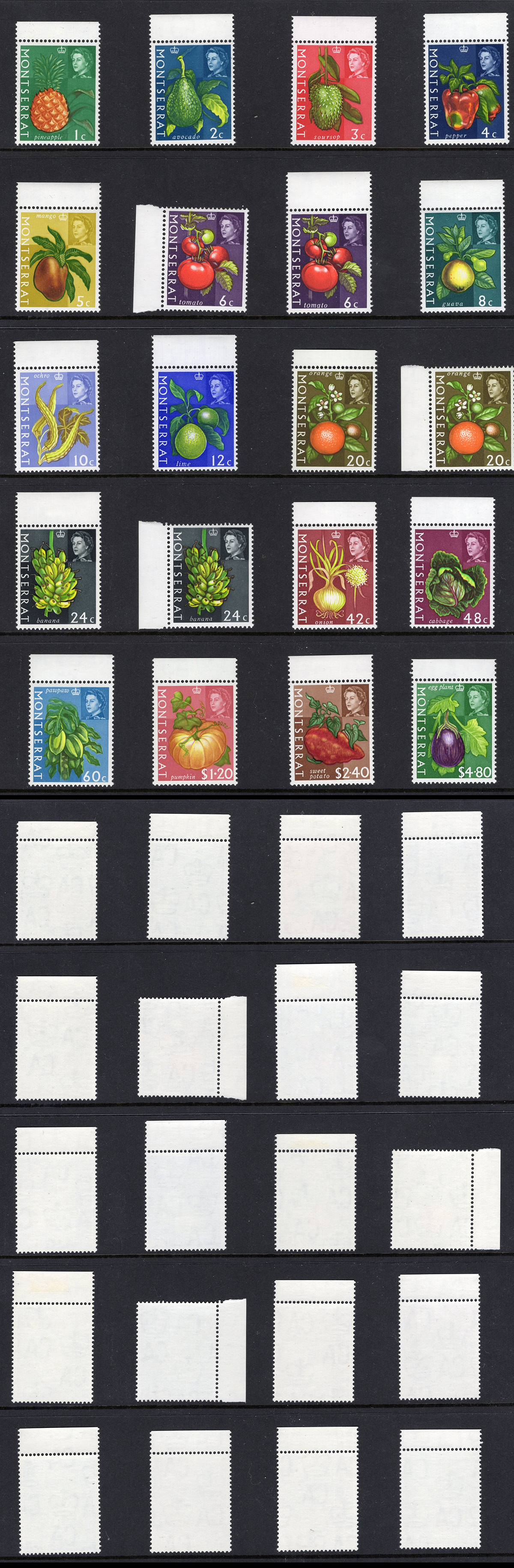 Montserrat SG160/76 1965 Set of 17 U/M Cat 35 pounds