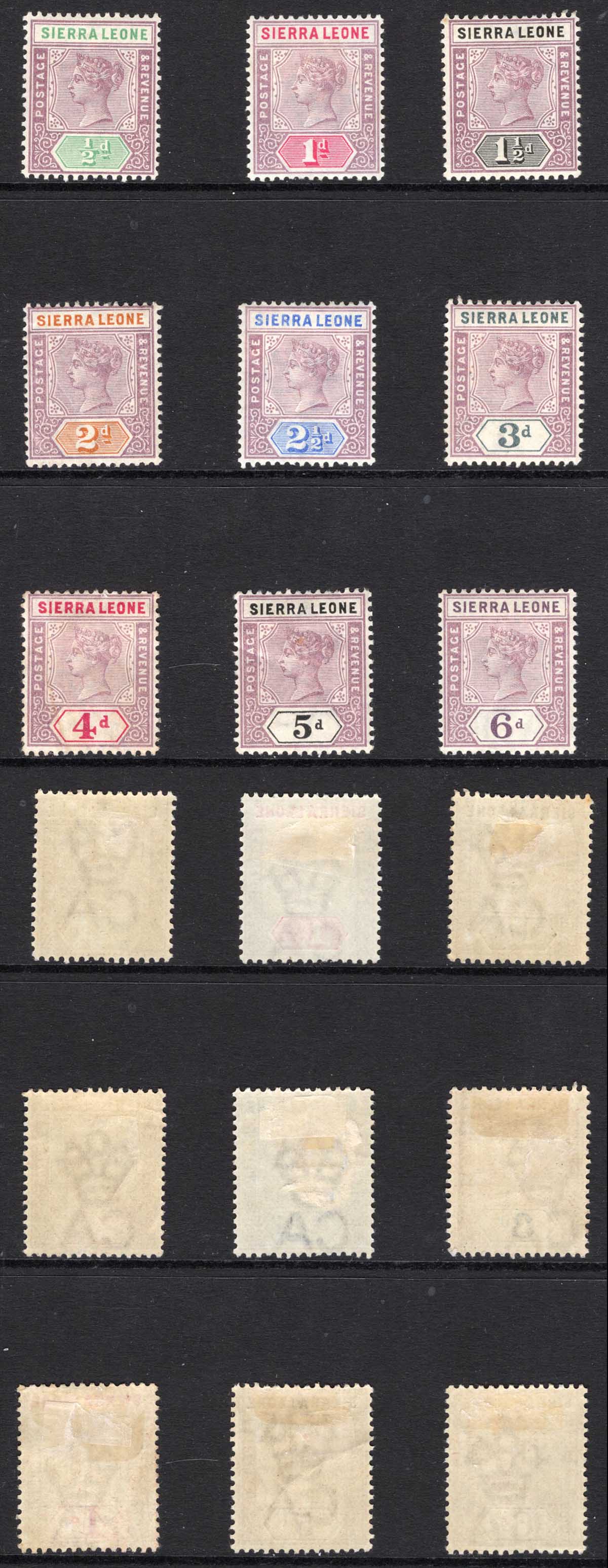 Sierra Leone SG41/9 Set to 6d M/M Cat 69.25 pounds