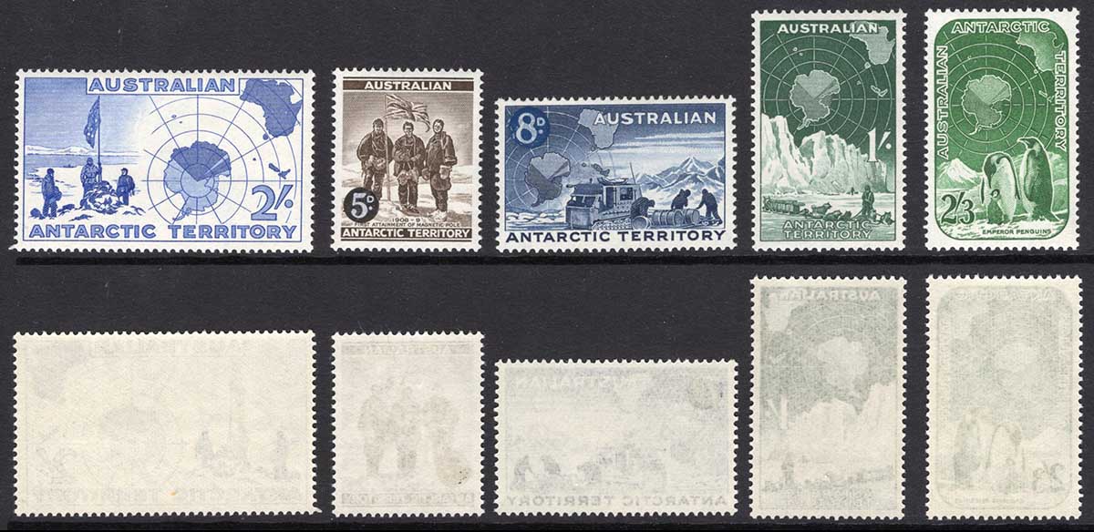 AAT SG1/5 First 5 stamps U/M Cat 10.75 pounds