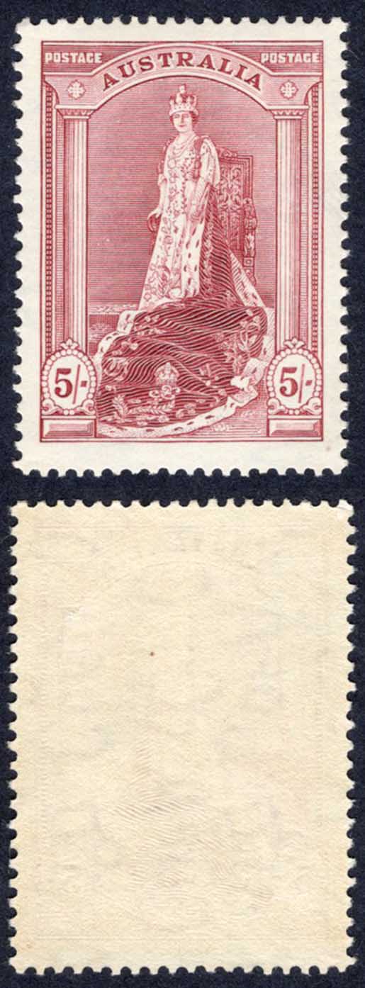 Australia SG176 5/- Robes normal paper M/M Cat 28 pounds