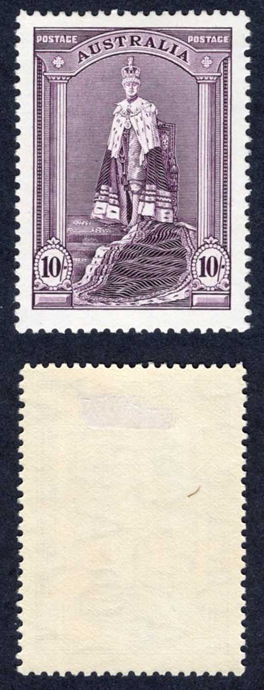 Australia SG177 10/- Robes normal paper M/M Cat 50 pounds