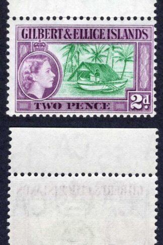 Gilbert and Ellice SG66a 2d Bluish green and purple U/M Cat 35 pounds