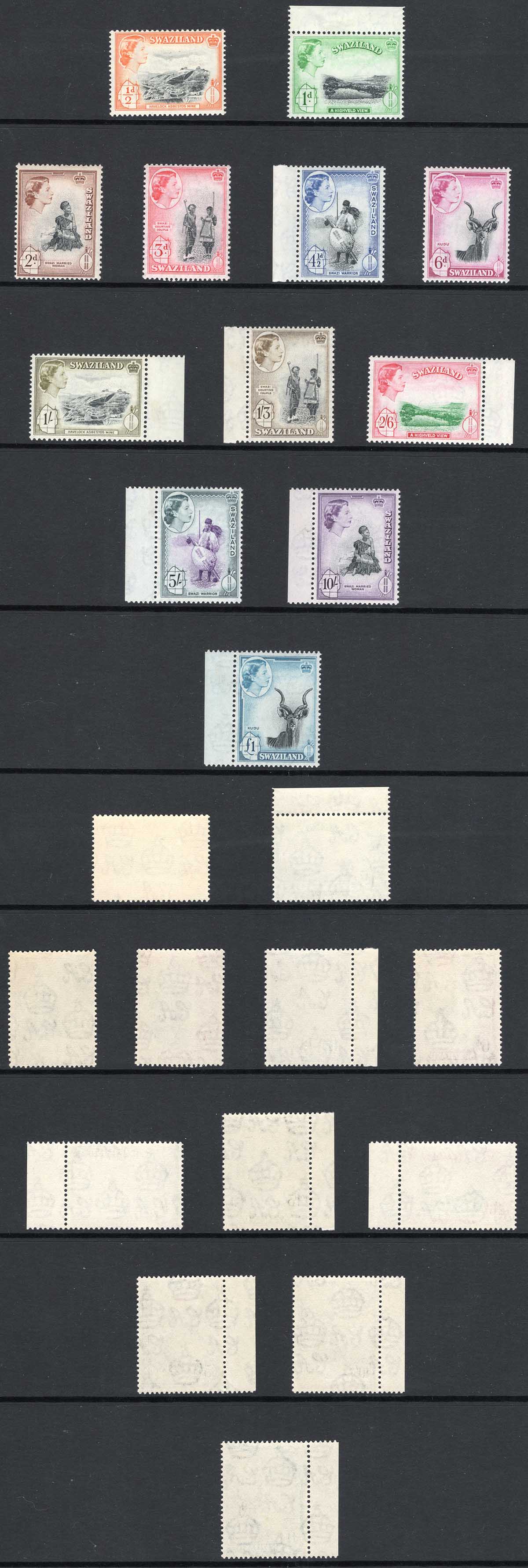 Swaziland SG53/64 1956 Set of 12 U/M Cat 120 pounds