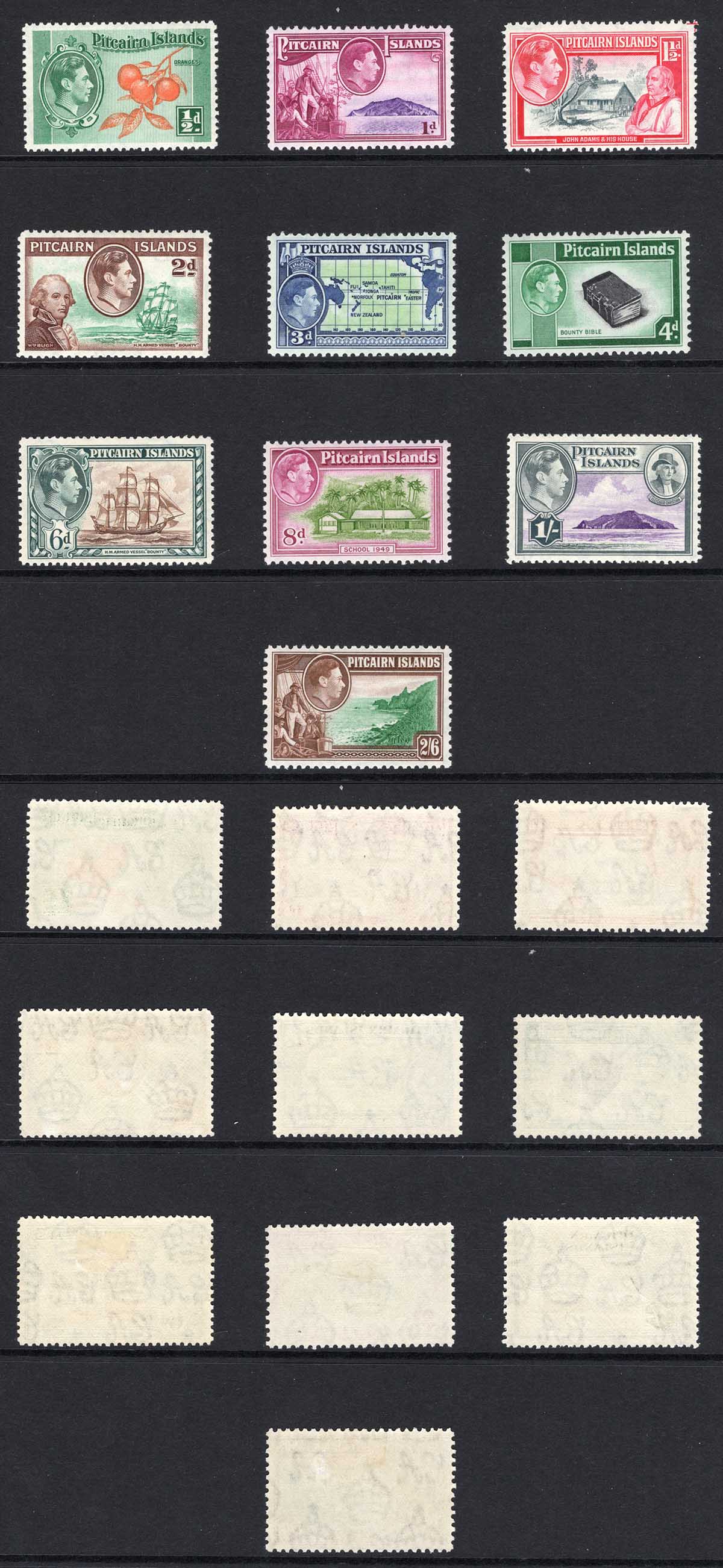 Pitcairn Is SG1/8 Set of 10 M/M Cat 80 pounds