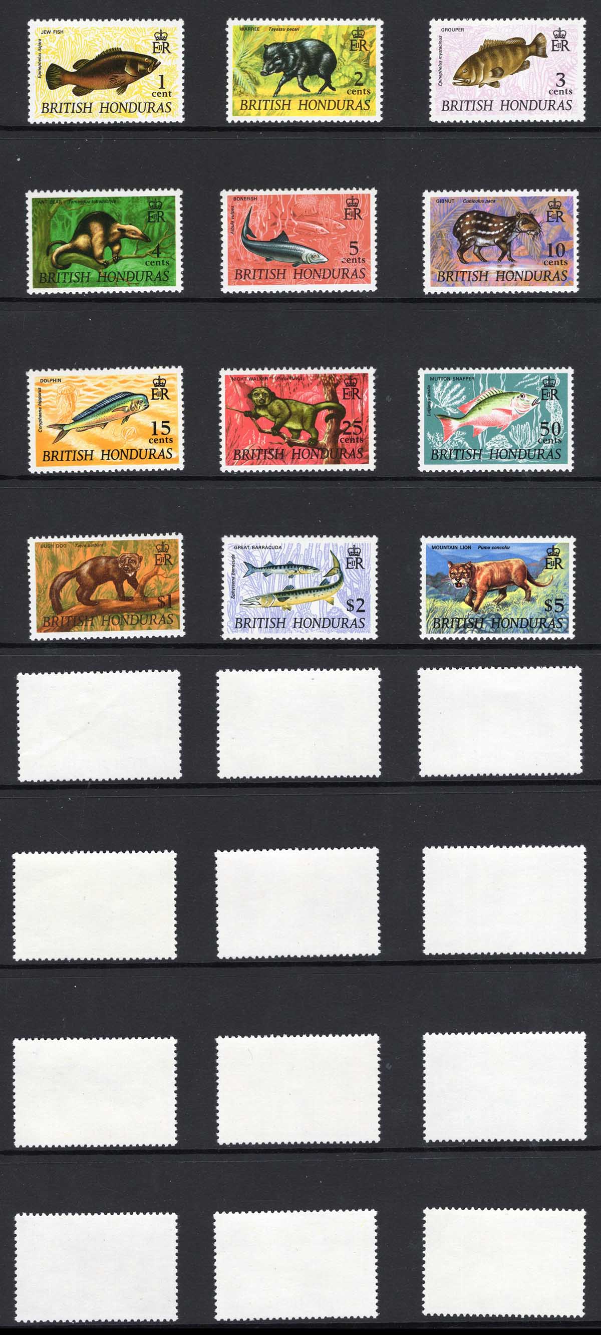 British Honduras SG256/67 Set of 12 U/M Cat 19 pounds