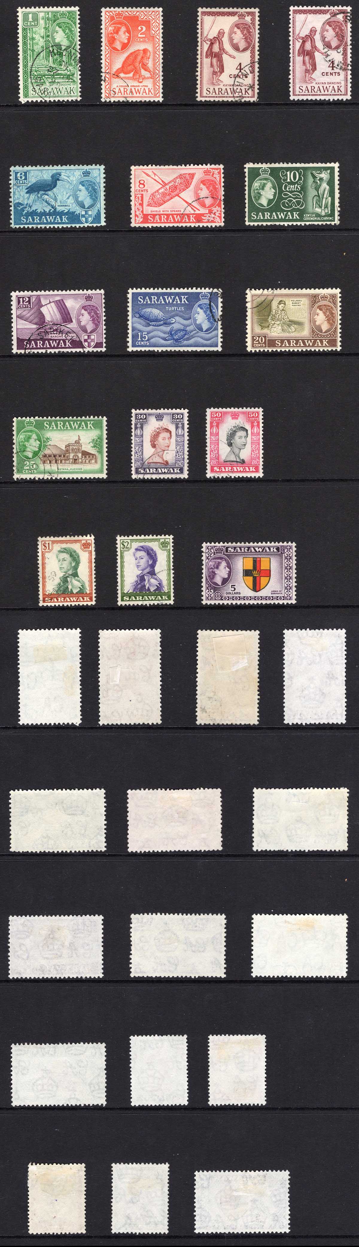 Sarawak SG188/202 Set of 15 used Cat 28 pounds