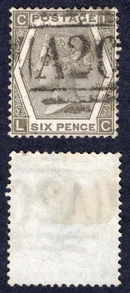 Gibraltar SGZ49 6d Grey Plate 12 With Gibraltar Pmk Cat from 95 pounds