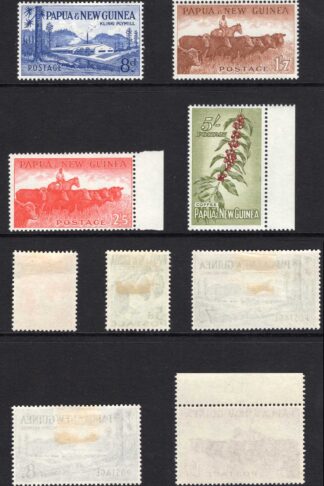 Papua New Guinea SG18/24 1958 Set of 7 (Top 3 values U/M) Cat 25 Pounds