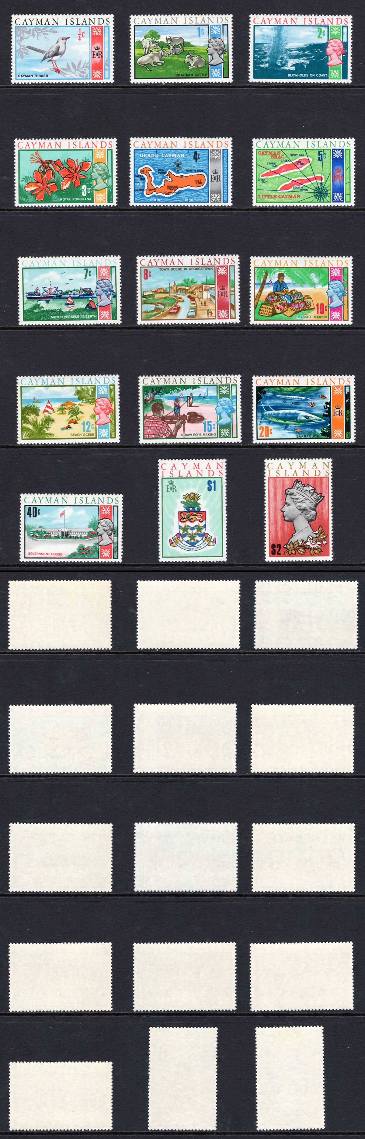 Cayman Is SG273/87 Set of 15 U/M Cat 20 Pounds
