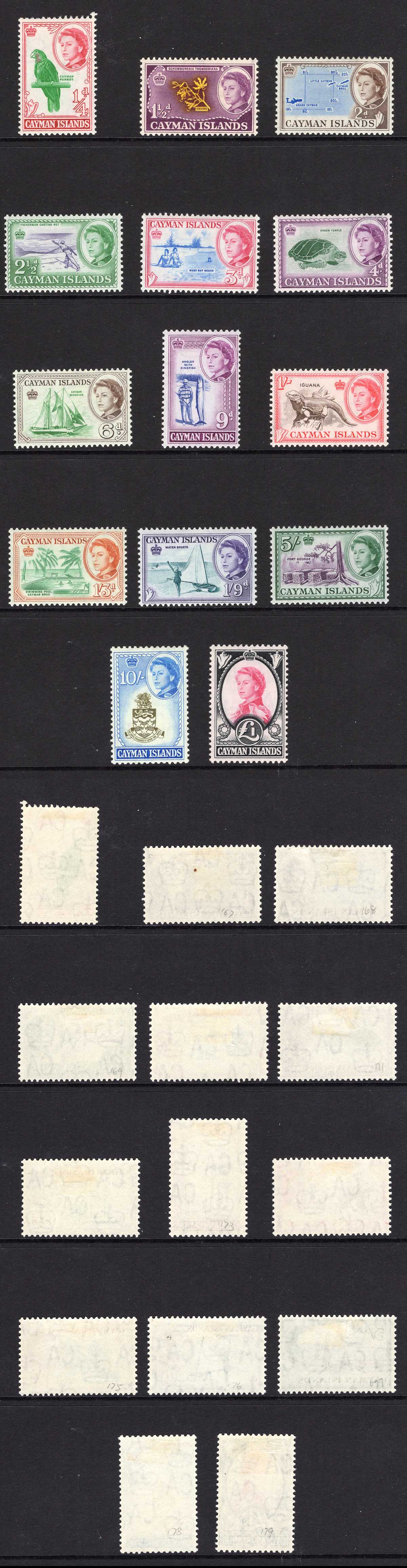 Cayman Is SG165/79 Set Excludes 1d M/M Cat 110 Pounds
