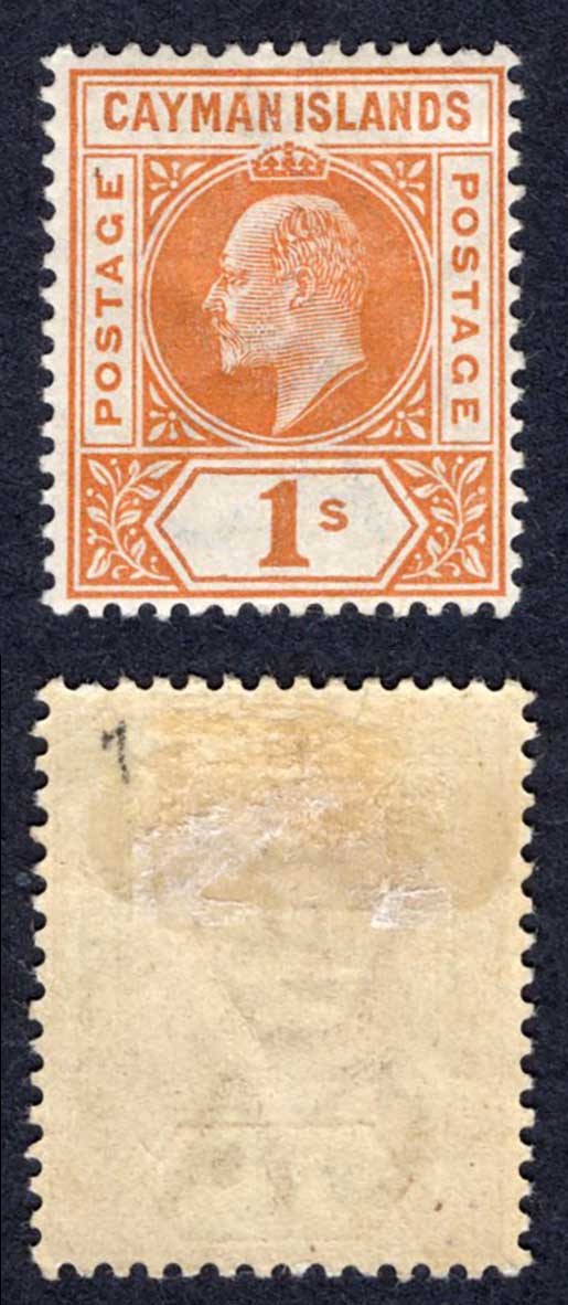 Cayman Is SG7 KEVII 1/- (Top Value) Wmk CA M/M Cat 65 Pounds