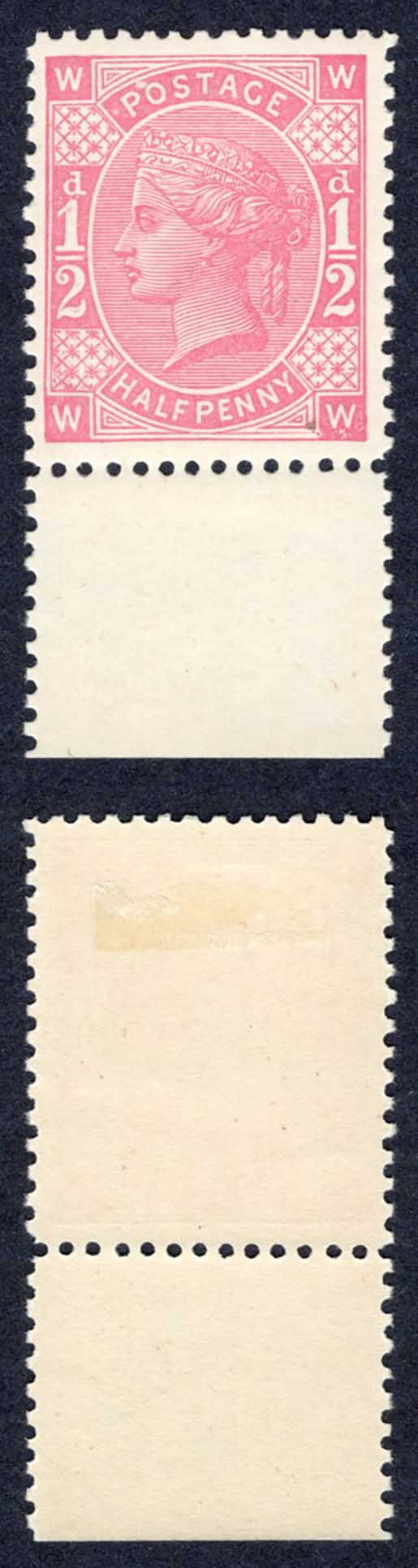 1879 Tender Essay 1/2d by Perkins Bacon engraved by Ridgeway M/M
