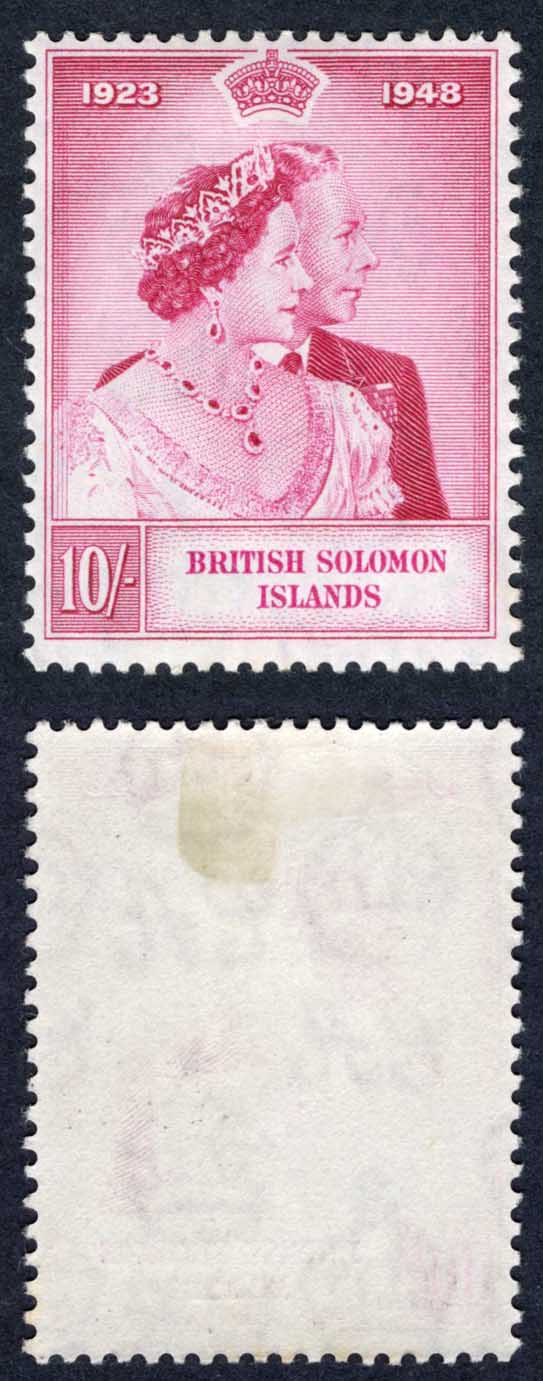 Solomon Is SG76 10/- Silver Wedding M/M Cat 10 Pounds