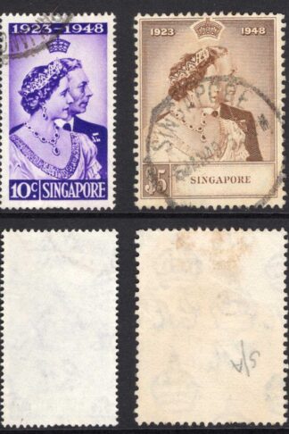 Singapore SG31/2 1948 Silver Wedding (a perf blunt perfs) used Cat 45.50 Pounds