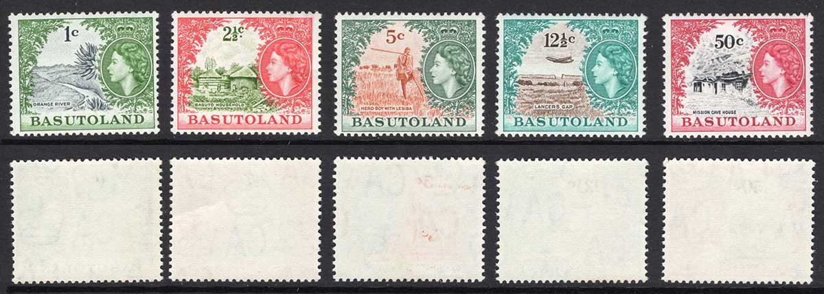 Basutoland SG84 Wmk Change Set of 5 U/M Cat 35 Pounds