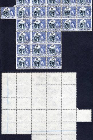 Basutoland SG62 3 1/2c on 4 1/2d (type I) irregular Block of 35