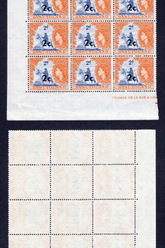 Basutoland SG60 2c on 2d U/M Block of 15 Cat 22.50 Pounds