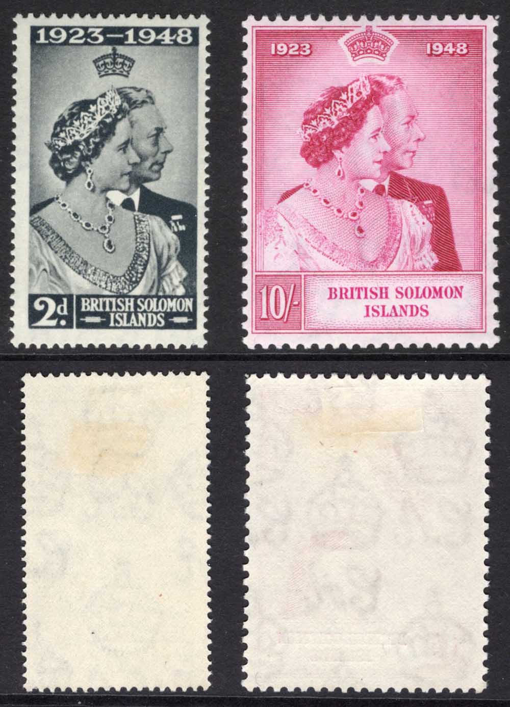 Solomon Is SG75/6 Silver Wedding set M/M Cat 10.50 Pounds
