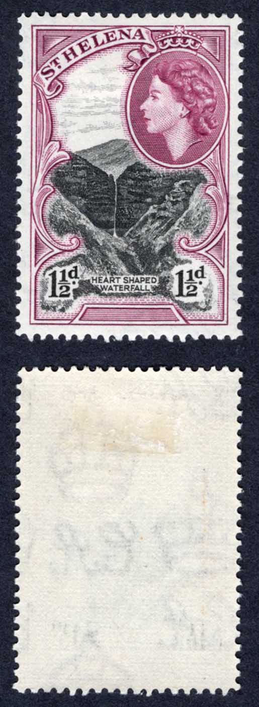 St Helena SG155a 1 1/2d Black and Deep Reddish Purple M/M Cat 14 Pounds