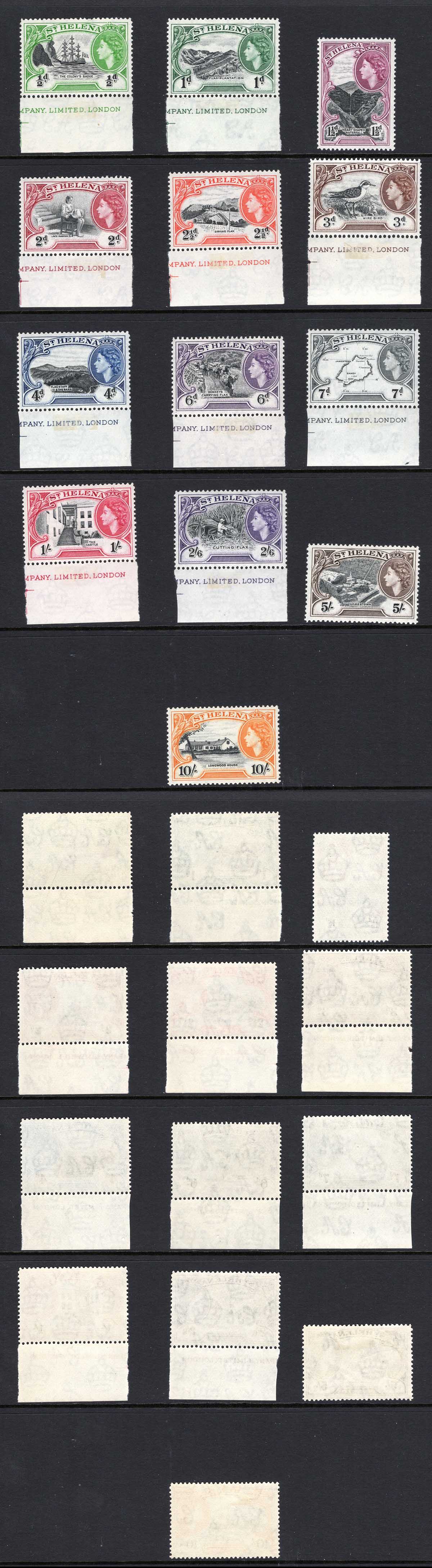 St Helena SG153/65 1953 Set of 13 M/M Cat 100 Pounds