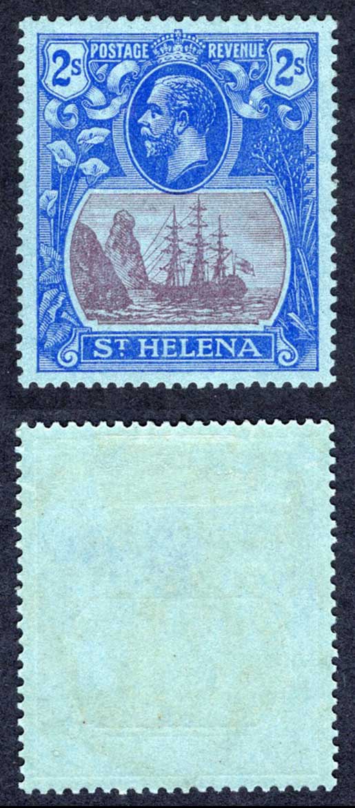 St Helena SG108 2/- Wmk Script M/M Cat 27 Pounds