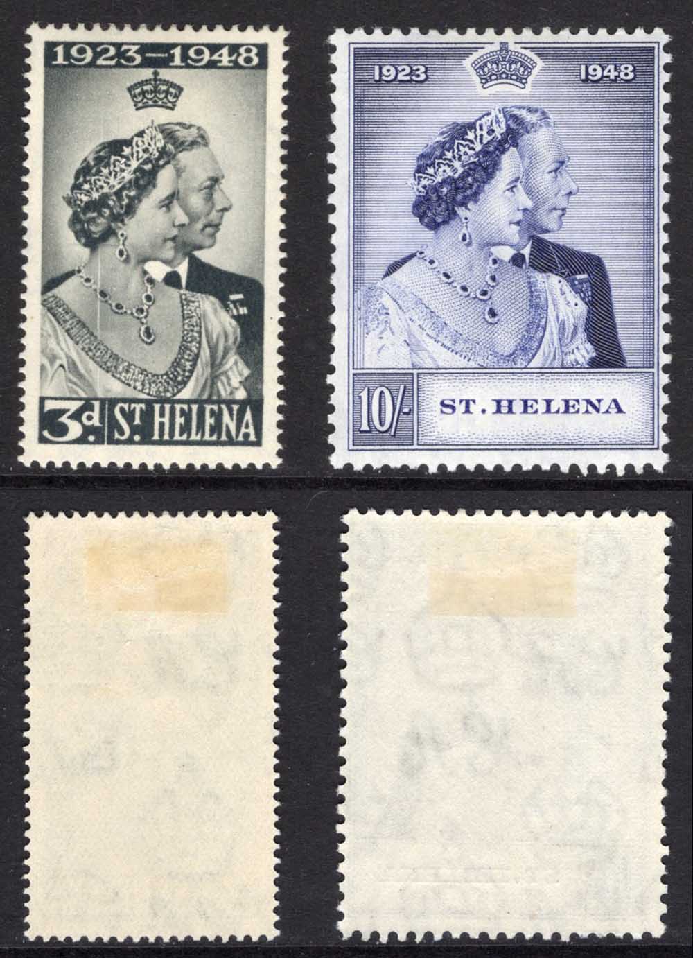 St Helena SG143/4 1948 Silver Wedding M/M Cat 30.30 Pounds