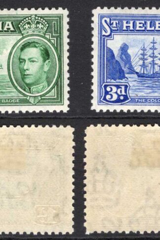 St Helena SG132 and SG135 1d Green and 3d Ultramarine Key Values M/M Cat 94 Pounds