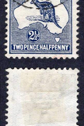 Australia SG4 2 1/2d Indigo Kangaroo Wmk Wide Crown used Cat 24 Pounds