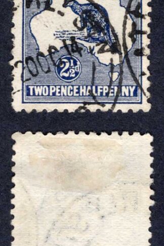 Australia SG4 2 1/2d Indigo Kangaroo Wmk Wide Crown used Cat 24 Pounds