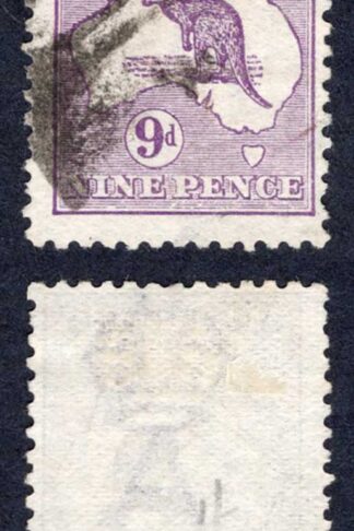 Australia SG10 9d Violet Kangaroo Wmk Wide Crown used Cat 30 Pounds