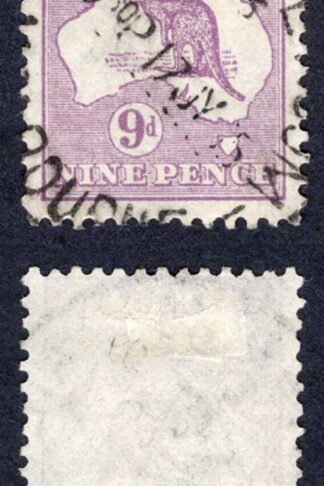 Australia SG39 9d Violet Kangaroo Wmk Narrow Crown used Cat 12 Pounds