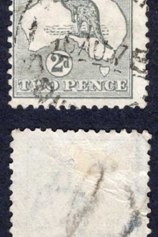 Australia SG35 2d Grey Kangaroo Wmk Narrow Crown used Cat 10 Pounds