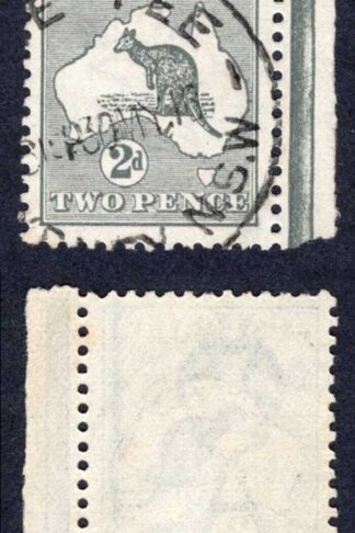 Australia SG35 2d Grey Kangaroo Wmk Narrow Crown used Cat 10 Pounds
