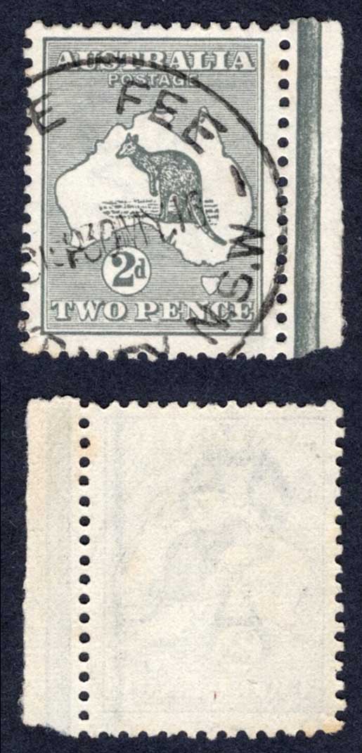 Australia SG35 2d Grey Kangaroo Wmk Narrow Crown used Cat 10 Pounds