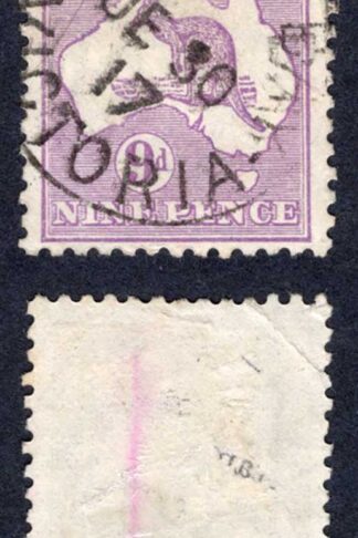 Australia SG39 9d Violet Kangaroo Wmk Narrow Crown used Cat 12 Pounds