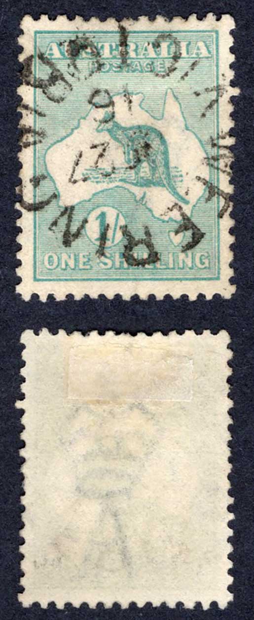 Australia SG42c 5/- Grey and Pale Yellow Wmk Narrow Crown used Cat 110 Pounds