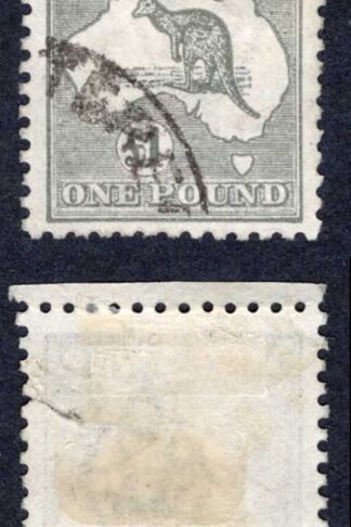Australia SG75 One Pound Grey Kangaroo Wmk 6 TEAR at RIGHT Cat 375 pounds