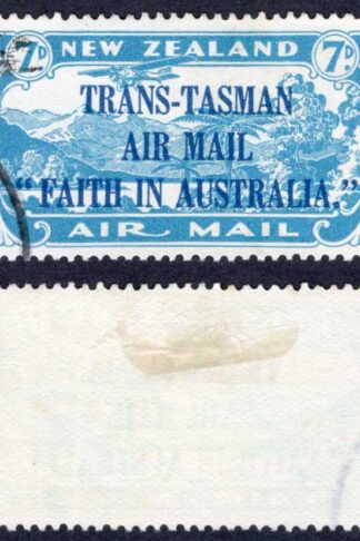 New Zealand SG554 7d Trans-Tasman used Cat 40 Pounds