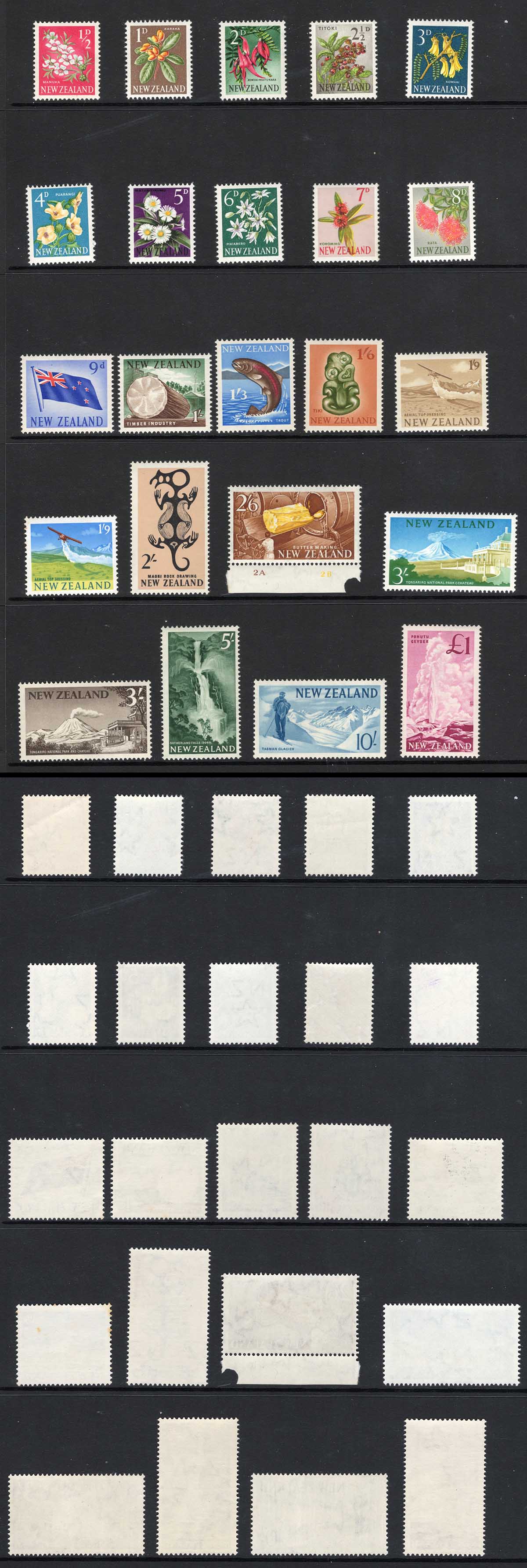 New Zealand SG781/802 1960 Set U/M (odd bend) Cat 60 Pounds