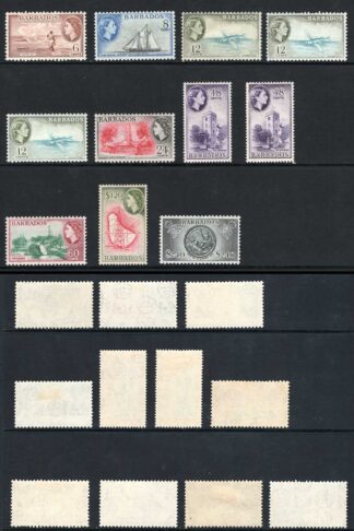 Barbados SG289/301 Set plus shades etc M/M Cat 80 pounds