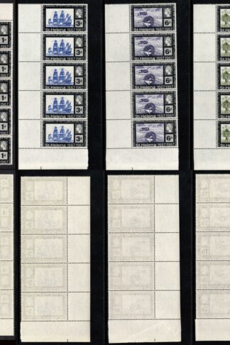 St Helena SG214/7 1969 Fire of London set of 4 in Strips of 5 U/M Cat 25 pounds
