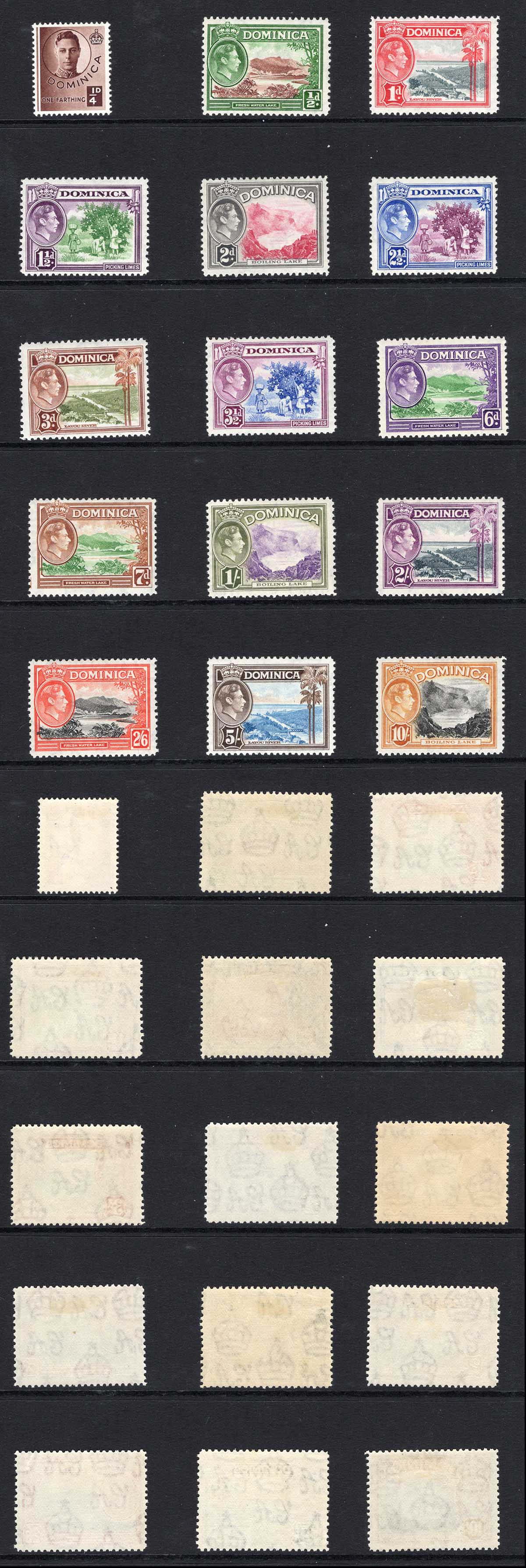 Dominica SG99/109a Set of 15 M/M Cat 95 pounds