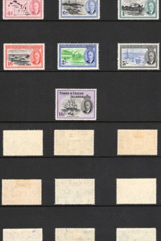 Turks and Caicos Is SG221/33 1950 Set of 13 M/M Cat 90 pounds