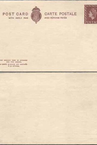 CP107b QEII 2d + 2d Brown Inland Reply Card Format CF18 Stamp L32 Mint