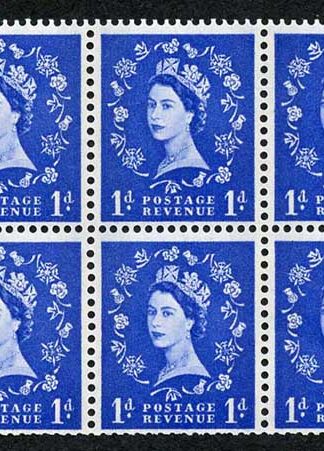 SB41 1d Wmk Crowns Cream Paper with Blue Bands Booklet Pane of 6 U/M
