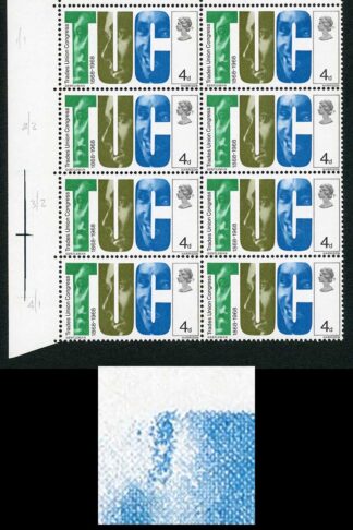 Spec W134b 1968 4d British Anniversaries with Retouch on Large C Variety U/M