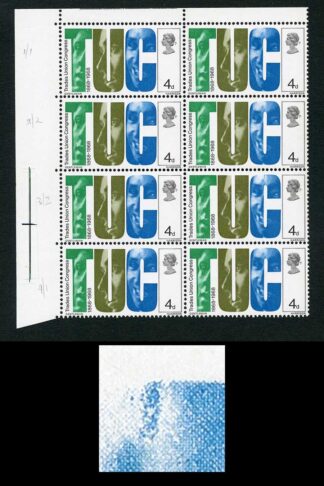 Spec W134b 1968 4d British Anniversaries with Retouch on Large C Variety U/M