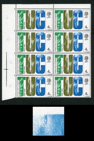 Spec W134b 1968 4d Anniversaries with Retouch on Large C Block of 8 U/M