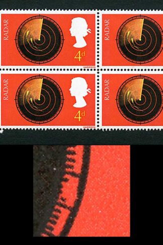 SG752a 1967 4d Discovery with Broken Scale Variety Block of 4 U/M